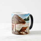 Mug Magique Lounge on beach throw pillow (Devant droit)