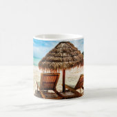Mug Magique Lounge on beach throw pillow (Centre)