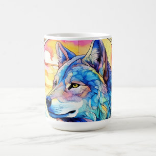Mug Magique Loup en vitrail