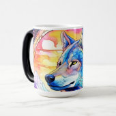 Mug Magique Loup en vitrail (Devant gauche)
