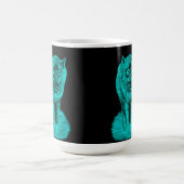 Mug Magique Loup noir en colère dans la nuit (Centre)