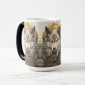 Mug Magique Loup Steampunk Solarpunk (Devant gauche)
