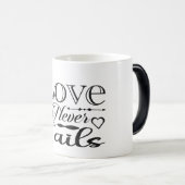 Mug Magique Love never fails (Devant droit)
