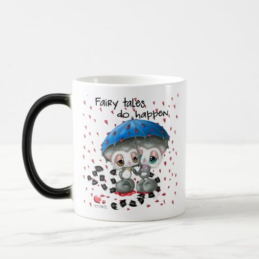 Mug Magique Love Under the Umbrella - Cute Lemur Couple (Gauche)