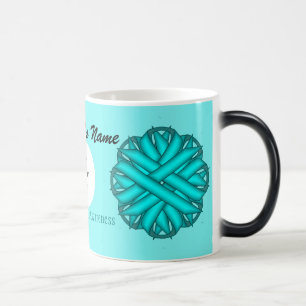 Mug Magique Lt Blue/Turquoise Flower Rbn Tmpl par Kenneth Yonc