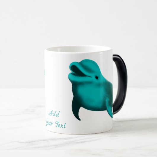 Mug Magique Lucky Dolphin - Ajouter votre texte (Devant droit)