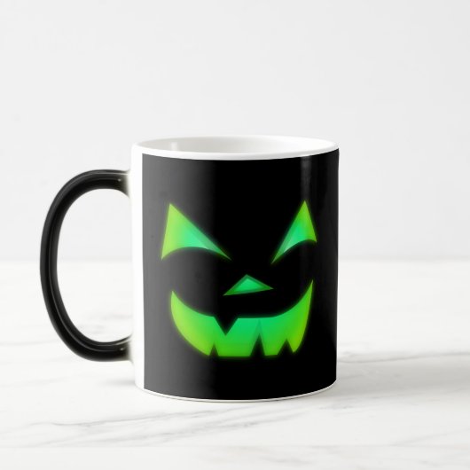 Mug Magique Luminosité dans le Citrouille Jack-o'-lantern vert (Gauche)