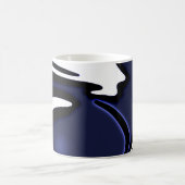 Mug Magique Lune bleue : Bleu Abstrait, Blanc & Noir (Centre)