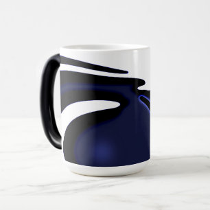 Mug Magique Lune bleue : Bleu Abstrait, Blanc & Noir