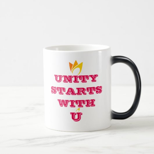 Mug Magique L'UNITÉ COMMENCE AVEC VOUS (feu jaune à orange) & (Droite)
