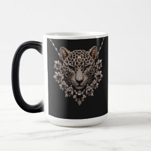 Mug Magique Luxueux Léopard Floral Diamant Noir & Or