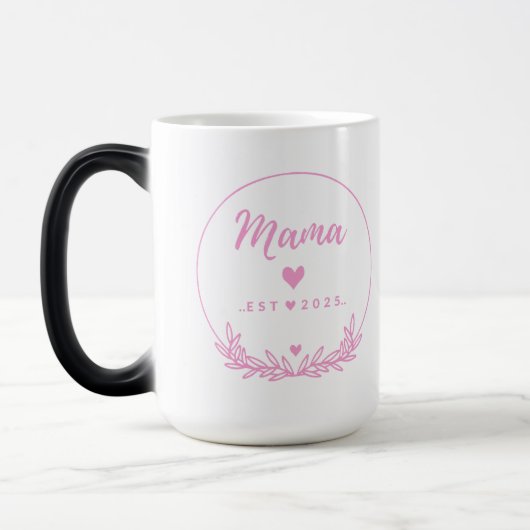 Mug Magique Mama Est.2025 shirt -Mother gift Pink Minimal -  (Gauche)