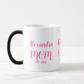 Mug Magique Maman a établi le nom du script rose Tons de café (Gauche)