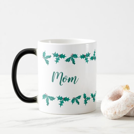 Mug Magique Maman Holly Coupe de café de Noël Motif (Avec donut)