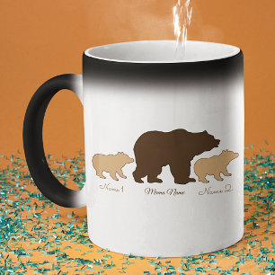 Mug Magique Maman Ourse Personnalisée Avec 2 Noms D'Enfants Ca