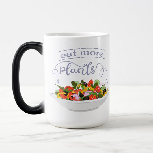 Mug Magique Mangez plus de plantes frais motivation salade let (Gauche)