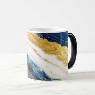 Mug Magique Marbre bleu marine de luxe et feuille d'or