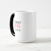 Mug Magique Meilleur Boss Lady Typographie Couleur Changement (Devant gauche)