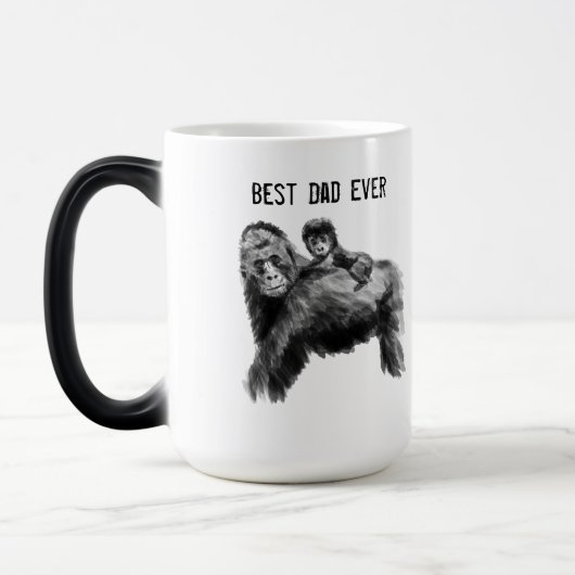 Mug Magique Meilleur papa jamais gorille avec bébé (Gauche)