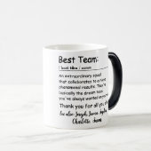 Mug Magique Meilleure définition d'équipe appréciation des emp (Devant droit)
