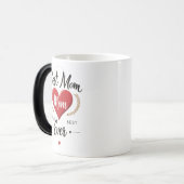 Mug Magique Meilleure maman du monde - Élégant Morphing Coeur  (Devant gauche)