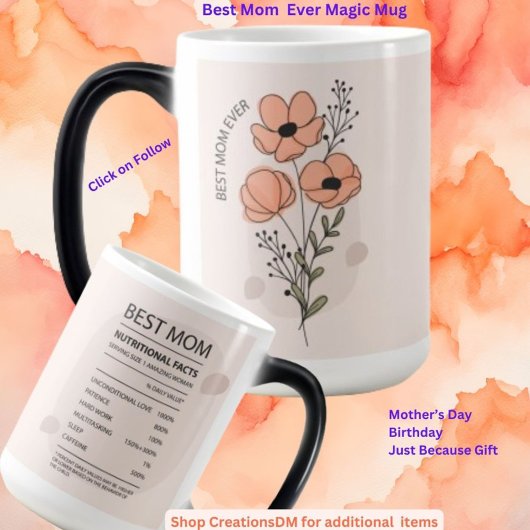 Mug Magique Meilleure maman jamais florale