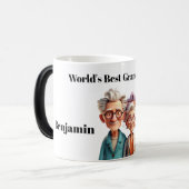Mug Magique Meilleurs grands-parents du monde - dessin animé e (Devant gauche)
