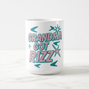 Mug Magique Mémé a du Rizz — Teal-Pink Pop Atomique