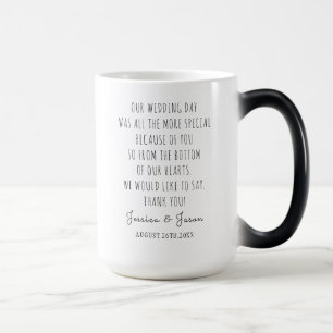 Mug Magique Merci cadeau d'un mariage pour l'mariage