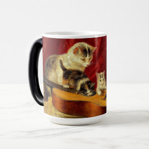 Mug Magique Mère Chat et chatons Jouer avec la guitare