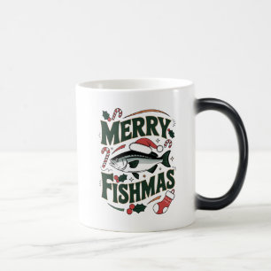 Mug Magique Merry Fishmas Funny Pêche Design de Noël
