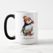 Mug Magique Merry Puffin, personnalisé (Gauche)