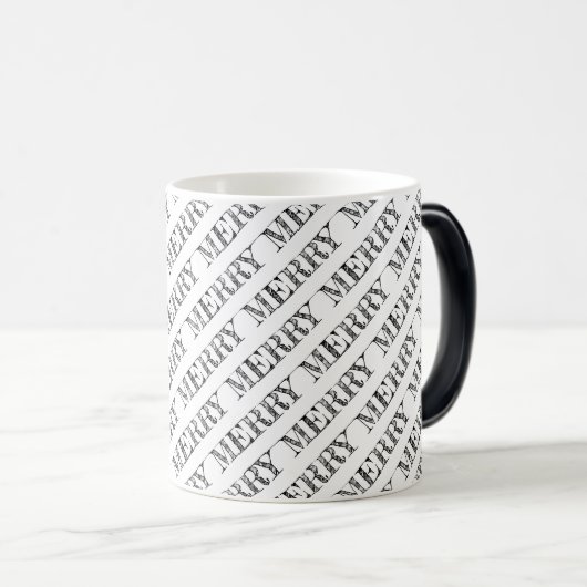 Mug Magique MERRY Typographie moderne Noël Fun (Devant droit)