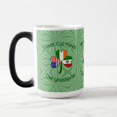 Mug Magique Mexicain Irlandais Drapeaux Shamrock Votre nom (Gauche)