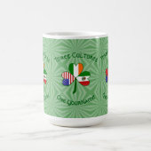 Mug Magique Mexicain Irlandais Drapeaux Shamrock Votre nom (Centre)