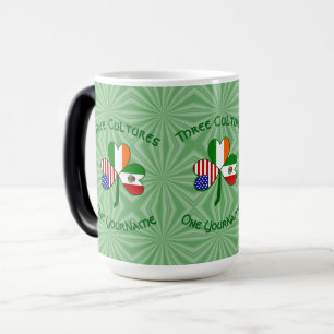 Mug Magique Mexicain Irlandais Drapeaux Shamrock Votre nom
