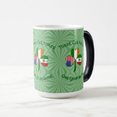 Mug Magique Mexicain Irlandais Drapeaux Shamrock Votre nom (Devant droit)