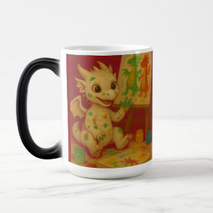 Mug Magique mignon gros oeil blanc bébé givre dragon peint au 