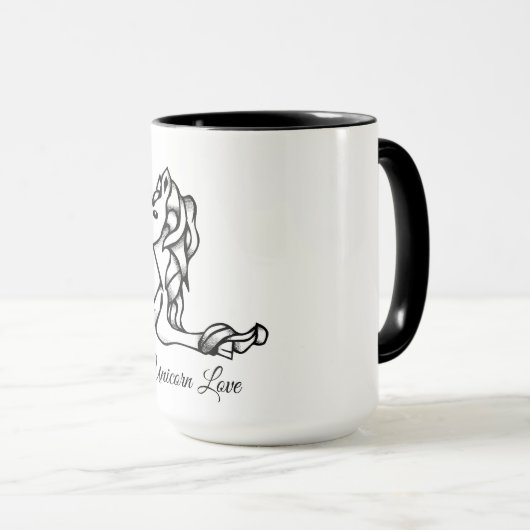 Mug Magique Mignonne Monogramme L Personnalisé Unicorn (Devant droit)