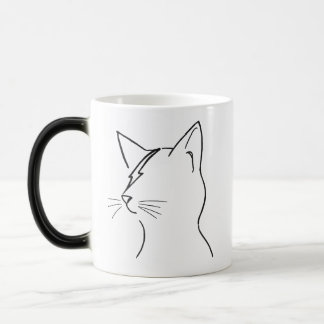 Mug Magique Minimalist Cat Lightning Bolt Line Art Modern Simp