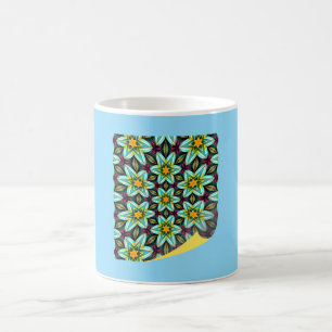 Mug Magique Modèle Floral Étoiles Vertes