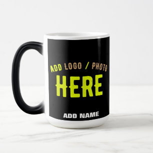 MUG MAGIQUE MODERNE ET MODERNE PERSONNALISABLE NOIR VÉRIFIÉ