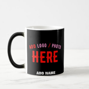 MUG MAGIQUE MODERNE ET MODERNE PERSONNALISABLE NOIR VÉRIFIÉ