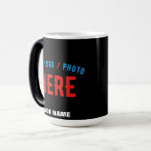 MUG MAGIQUE MODERNE ET MODERNE PERSONNALISABLE NOIR VÉRIFIÉ (Devant gauche)