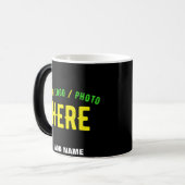 MUG MAGIQUE MODERNE ET MODERNE PERSONNALISABLE NOIR VÉRIFIÉ (Devant gauche)