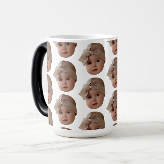 Mug Magique Moderne Personnalisé Visage drôle photo bébé visag (Devant gauche)