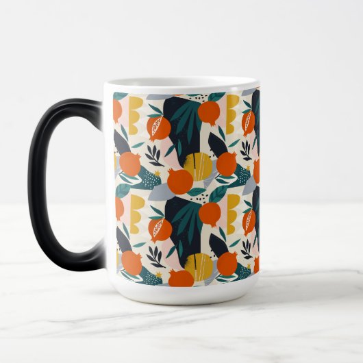 Mug Magique Moderne tendance Preppy Chic Apricot et Feuille (Gauche)