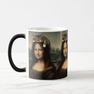Mug Magique Mona Lisa avec chat endormi
