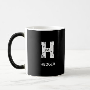 MUG MAGIQUE MONOGRAMME À UNE LETTRE BLANC MINIMALISTE NOM NOIR