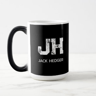 MUG MAGIQUE MONOGRAMME DE NOM À DEUX LETTRES BLANC MINIMALISTE